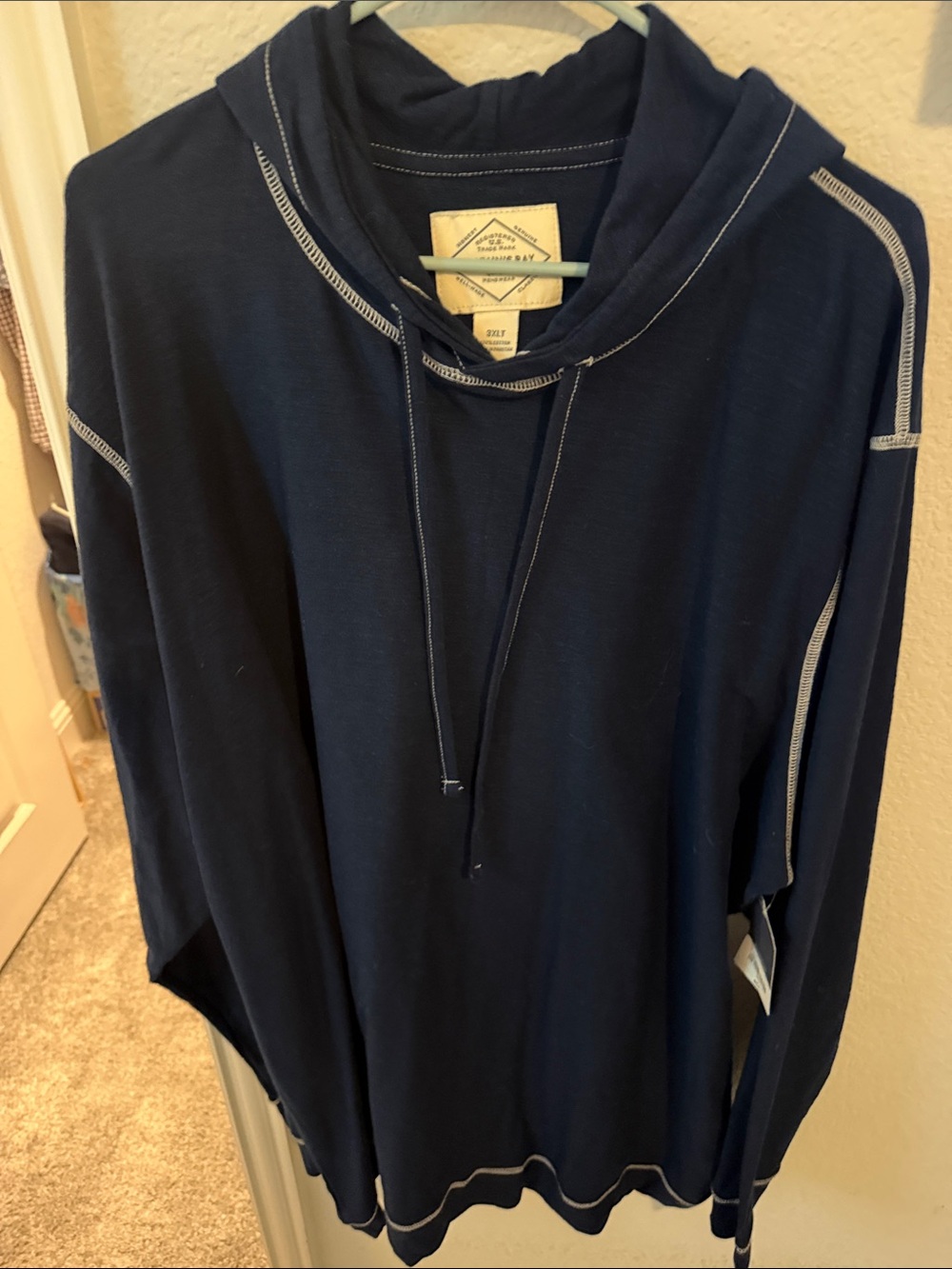 St. John's Bay Navy Hoodie with Contrast Stitching